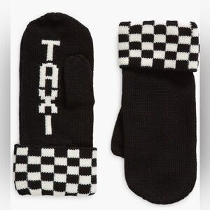 KATE SPADE NEW YORK TAXI CHECKERBOARD GRAPHIC MITTENS - NWT